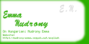 emma mudrony business card